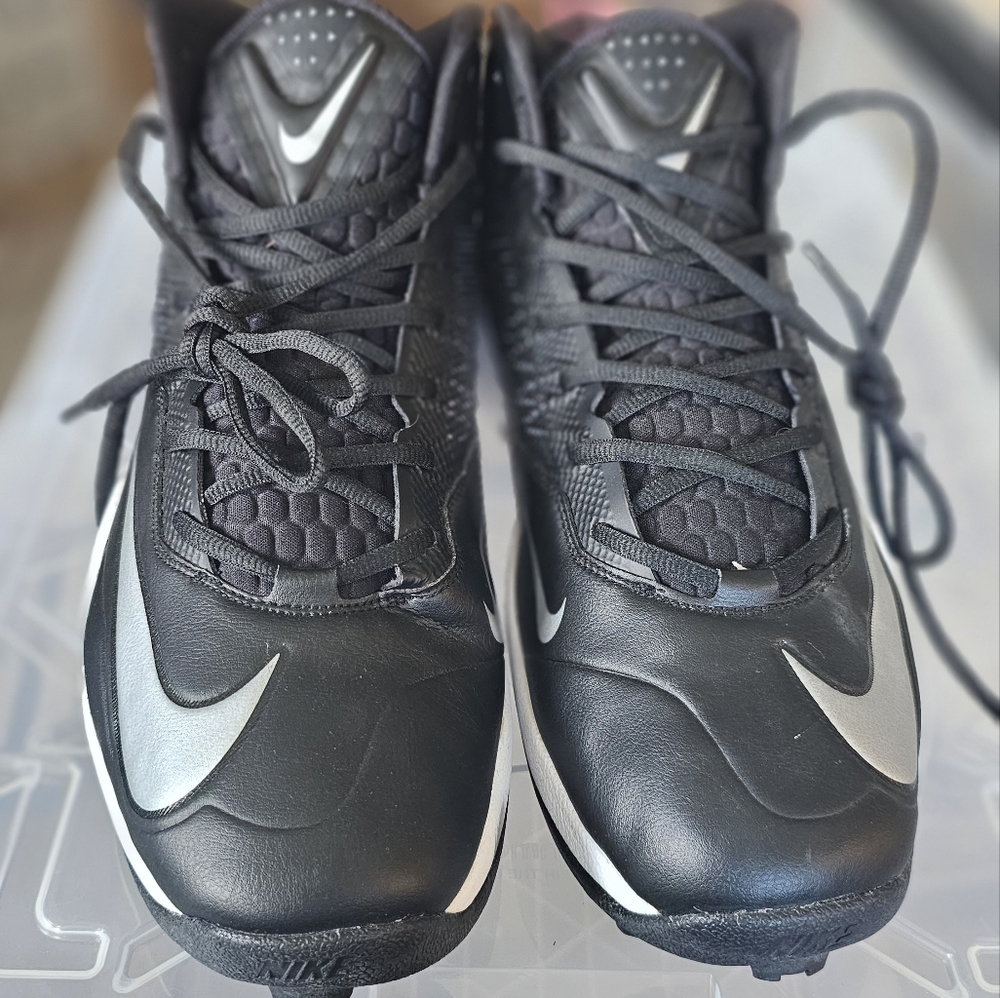 NIKE ZOOM CODE ELITE 3/4 SHARK BLACK WHITE FOOTBALL CLEATS SIZE 14